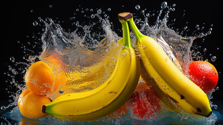 Bananan fresh yellow realistic photo studio , Generate AIの素材