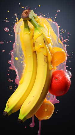 Bananan fresh yellow realistic photo studio , Generate AIの素材