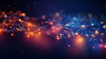 Network Lines Background illustrationModern lines abstract connection networking sending and transmitting data lines pattern background. Generate AIの素材