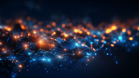 Network Lines Background illustrationModern lines abstract connection networking sending and transmitting data lines pattern background. Generate AIの素材