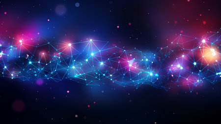 Network Lines Background illustrationModern lines abstract connection networking sending and transmitting data lines pattern background. Generate AIの素材