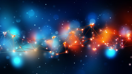 Network Lines Background illustrationModern lines abstract connection networking sending and transmitting data lines pattern background. Generate AIの素材