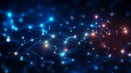 Network Lines Background illustrationModern lines abstract connection networking sending and transmitting data lines pattern background. Generate AIの素材