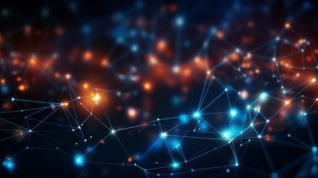 Network Lines Background illustrationModern lines abstract connection networking sending and transmitting data lines pattern background. Generate AIの素材