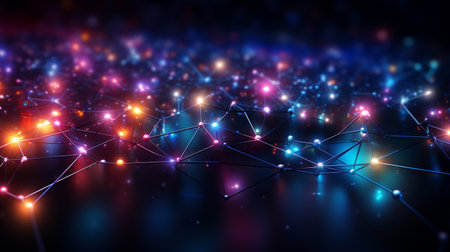 Network Lines Background illustrationModern lines abstract connection networking sending and transmitting data lines pattern background. Generate AIの素材