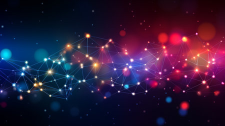 Network Lines Background illustrationModern lines abstract connection networking sending and transmitting data lines pattern background. Generate AIの素材