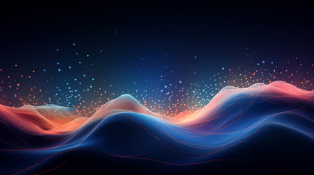 Abstract Dash Dot Background @Abstract dash dot line background flow wave pattern. Generate AIの素材