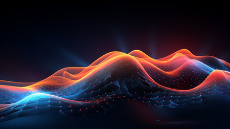Abstract Dash Dot Background @Abstract dash dot line background flow wave pattern. Generate AIの素材