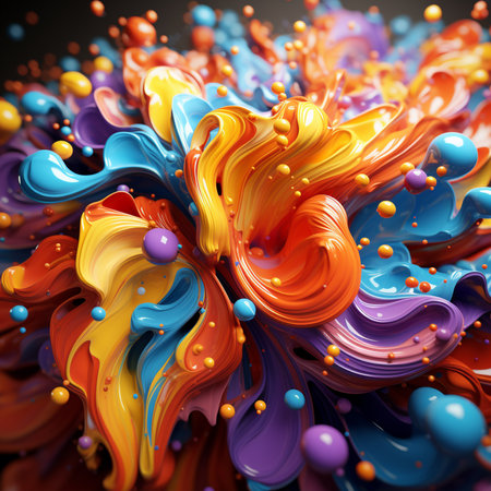 A Mesmerizing 3D Abstract Multicolor Visualization , Generate AIの素材