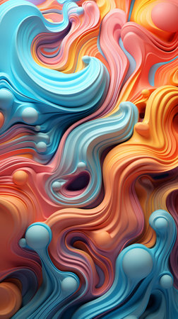 A Mesmerizing 3D Abstract Multicolor Visualization , Generate AIの素材