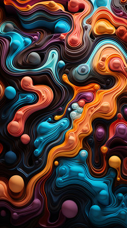 A Mesmerizing 3D Abstract Multicolor Visualization , Generate AIの素材