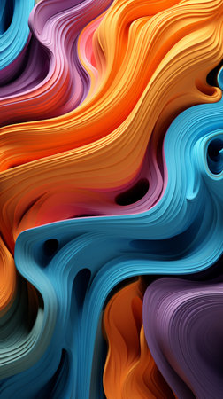 A Mesmerizing 3D Abstract Multicolor Visualization , Generate AIの素材