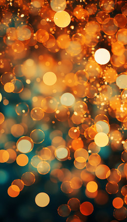 Abstract colorful bokeh circles orange , Generate AIの素材