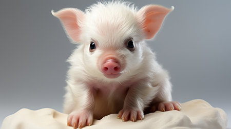 Cartoon 3d , A cute little pink pig , laughing cutely on a white background Generate AIの素材