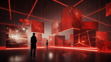 3D rendering exhibition background Generate AIの素材
