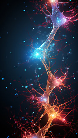 3D Illustration of human brain nerve tracts based Generate AIの素材
