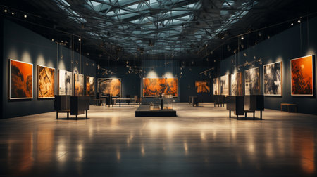 3D rendering exhibition background Generate AIの素材