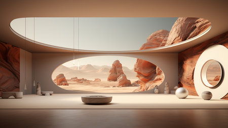 3D rendering exhibition background Generate AIの素材