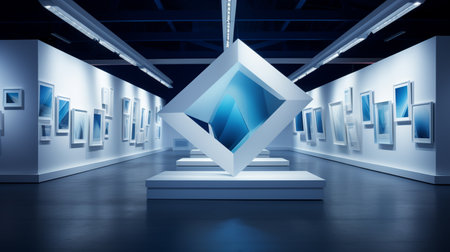 3D rendering exhibition background Generate AIの素材