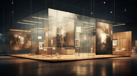 3D rendering exhibition background Generate AIの素材