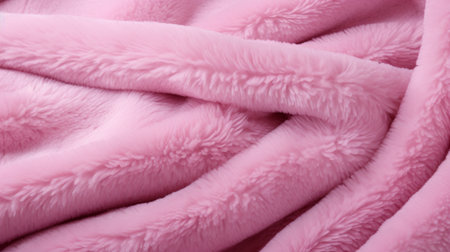 pink fur as background, closeup of photo, top viewの素材