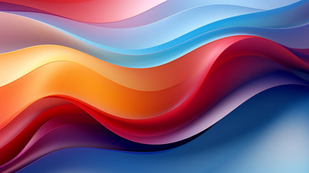 abstract background with smooth wavy lines in blue and orange colorsの素材