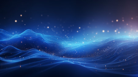 Abstract blue background with particles. 3d rendering, 3d illustration.の素材