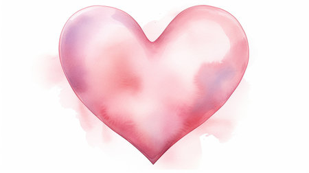 Watercolor heart on white background. Valentines day. Vector illustration.の素材