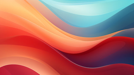 abstract background with smooth lines in red, orange and blue colorsの素材