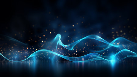 Abstract blue background with glowing lines and bokeh. 3d renderingの素材