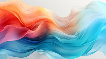 abstract colorful background with smooth wavy lines. 3d render illustrationの素材