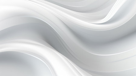Abstract white background with smooth lines and waves. 3d render illustrationの素材