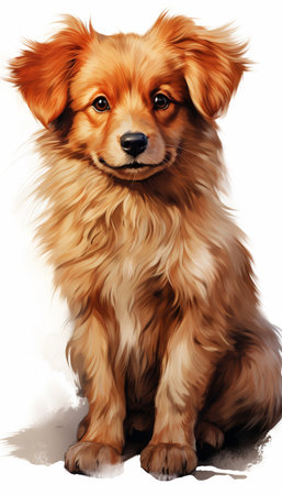 Puppy of a dog on a white background. Vector illustration.の素材