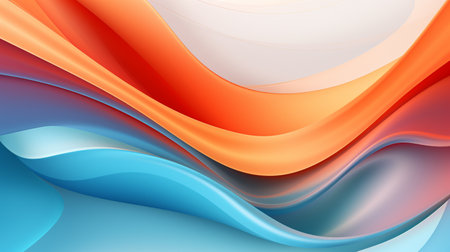 abstract background with smooth lines in orange, blue and pink colorsの素材