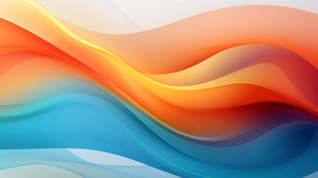 abstract background with smooth lines in orange and blue colors, vector illustrationの素材