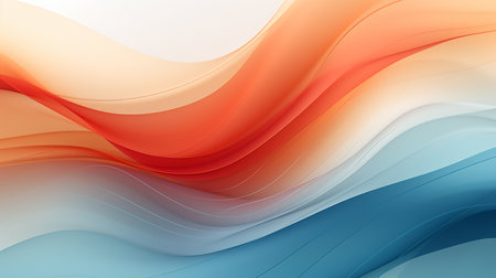 abstract background with smooth lines in orange, blue and yellow colorsの素材