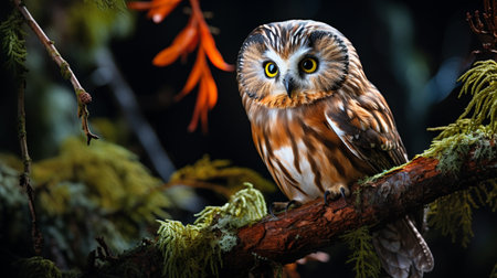Eurasian pygmy owl (Strix nebulosa)の素材