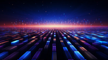 abstract background with blue and purple lights. 3d rendering.の素材