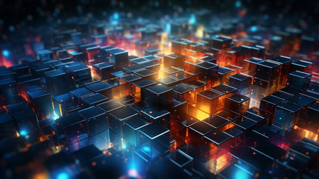 3d rendering of abstract geometric composition,digital art works. 3d illustration.の素材