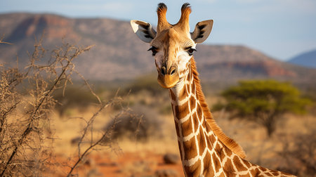 Giraffe in the Okavango Delta - Moremi National Park in Botswanaの素材