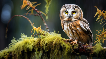 Eurasian pygmy owl (Strix nebulosa)の素材