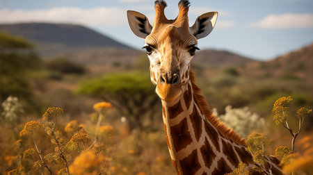Giraffe in Serengeti National Park, Tanzania, Africaの素材