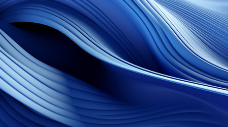 Blue abstract background with smooth lines in it. 3d render illustrationの素材