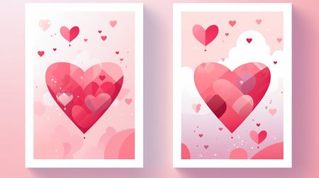 valentine's day greeting card with hearts. vector illustration.の素材
