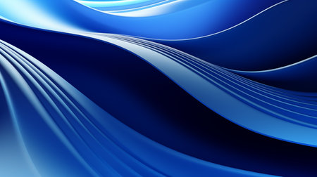 abstract blue background with smooth wavy lines, 3d renderの素材