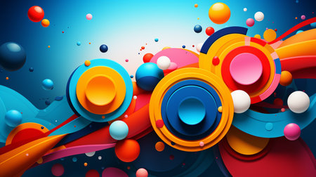 Abstract colorful background with circles. Vector Illustration. Eps 10.の素材