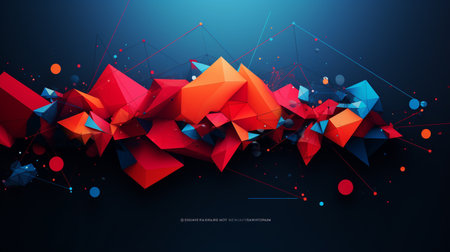 Abstract polygonal background with connecting dots and lines. Technology concept. Vector illustrationの素材