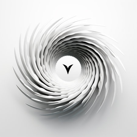 abstract background with white swirls and one arrow in the centerの素材