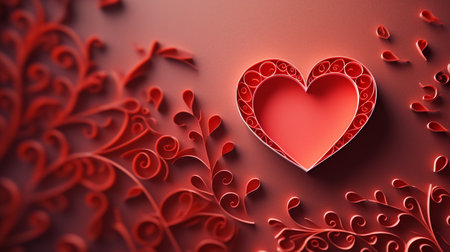 Valentine's day background with red hearts. 3d renderingの素材