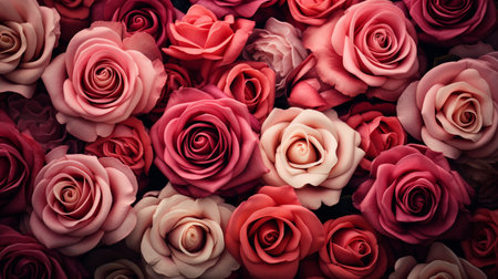 pink and pink roses background, valentine's day conceptの素材